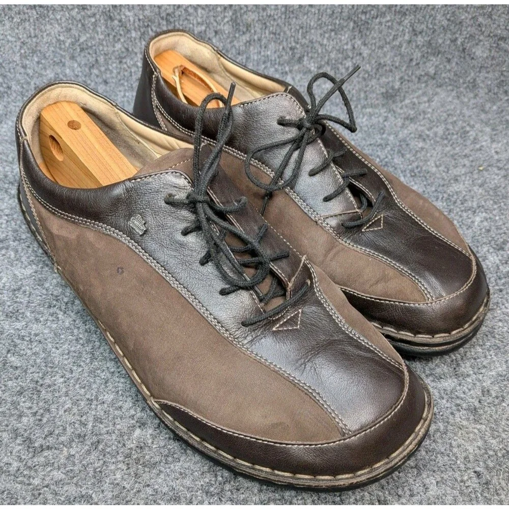Finn Comfort Germany Brown Leather Nubuck Comfort Shoes Mens EU 41 (US 8)